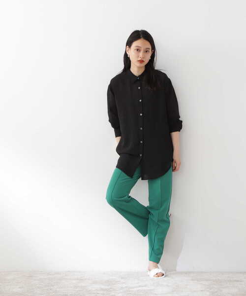 N.（N. Natural Beauty Basic）（エヌエヌナチュラルビューティーベーシック）の「◆ワイドカフスギンガムチェックシアーシャツ（シャツ/ブラウス・レディース・ブラック系その他/イエロー系その他・MEDIUM）」の16枚目の写真