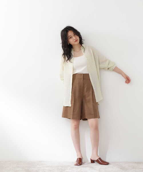 N.（N. Natural Beauty Basic）（エヌエヌナチュラルビューティーベーシック）の「◆ワイドカフスギンガムチェックシアーシャツ（シャツ/ブラウス・レディース・ブラック系その他/イエロー系その他・MEDIUM）」の21枚目の写真