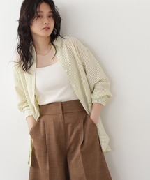 N.（N. Natural Beauty Basic） | ◆ワイドカフスギンガムチェックシアーシャツ(シャツ/ブラウス)