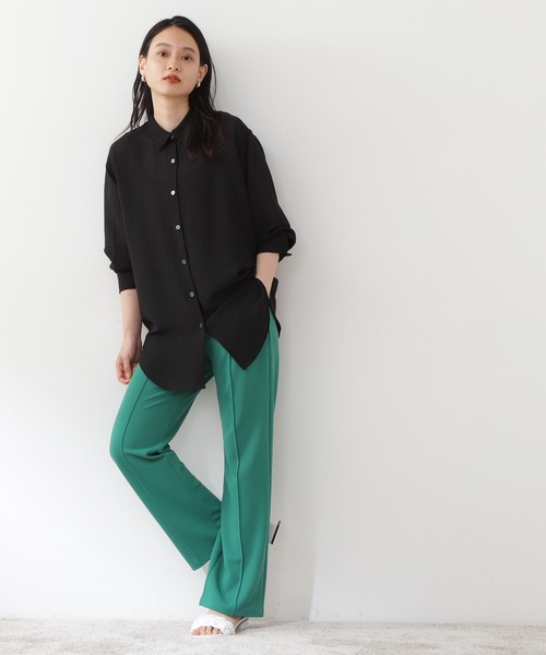 N.（N. Natural Beauty Basic）（エヌエヌナチュラルビューティーベーシック）の「◆ワイドカフスギンガムチェックシアーシャツ（シャツ/ブラウス・レディース・ブラック系その他/イエロー系その他・MEDIUM）」の6枚目の写真