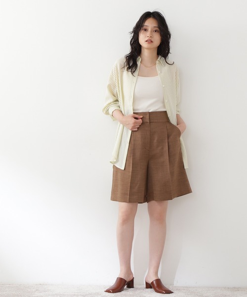 N.（N. Natural Beauty Basic）（エヌエヌナチュラルビューティーベーシック）の「◆ワイドカフスギンガムチェックシアーシャツ（シャツ/ブラウス・レディース・ブラック系その他/イエロー系その他・MEDIUM）」の3枚目の写真