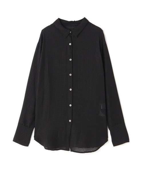 N.（N. Natural Beauty Basic）（エヌエヌナチュラルビューティーベーシック）の「◆ワイドカフスギンガムチェックシアーシャツ（シャツ/ブラウス・レディース・ブラック系その他/イエロー系その他・MEDIUM）」の11枚目の写真