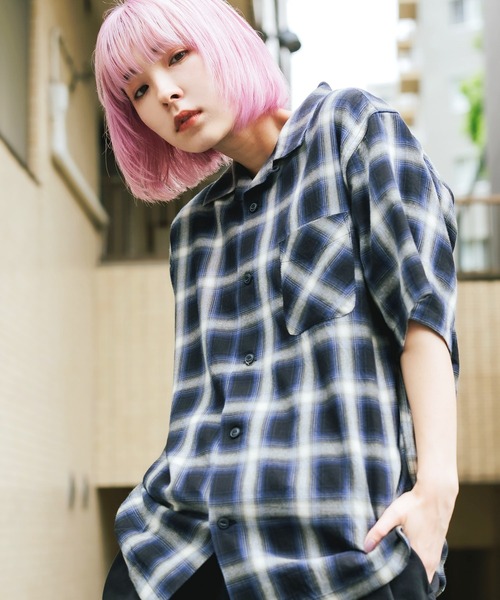 FIVE BROTHER(ファイブブラザー)の「FIVE BROTHER/ファイブブラザー LIGHT FLANNEL S/S ONE-UP SHIRTS ライトフランネルシャツ オープンカラー(シャツ/ブラウス・メンズ・レッド/ブルー/マスタード・XL/M/L)」の2枚目の写真