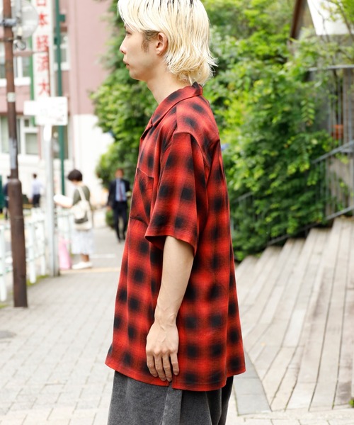 FIVE BROTHER(ファイブブラザー)の「FIVE BROTHER/ファイブブラザー LIGHT FLANNEL S/S ONE-UP SHIRTS ライトフランネルシャツ オープンカラー(シャツ/ブラウス・メンズ・レッド/ブルー/マスタード・XL/M/L)」の4枚目の写真