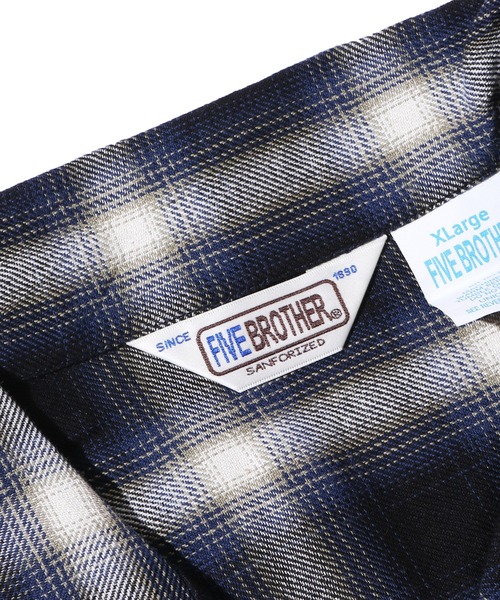 FIVE BROTHER(ファイブブラザー)の「FIVE BROTHER/ファイブブラザー LIGHT FLANNEL S/S ONE-UP SHIRTS ライトフランネルシャツ オープンカラー(シャツ/ブラウス・メンズ・レッド/ブルー/マスタード・XL/M/L)」の7枚目の写真