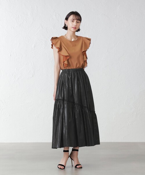 EPOCA THE SHOP(エポカザショップ)の「レースコンビラッフルスリーブブラウス(シャツ/ブラウス・レディース・ブラック/ブラウン系その他5・38)」の6枚目の写真