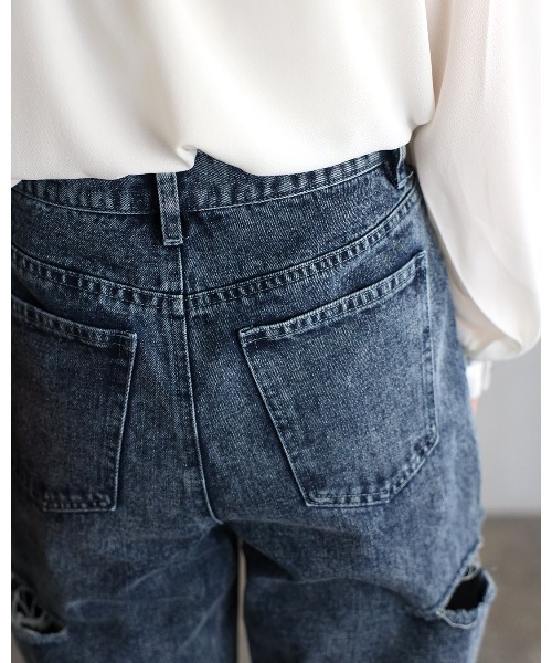 sakishimatokyo(サキシマトーキョー)の「カットオフ/サイドスリットデニム(デニムパンツ・レディース・ブラック/ブルー/ライトブルー/チャコールグレー・M/L)」の16枚目の写真