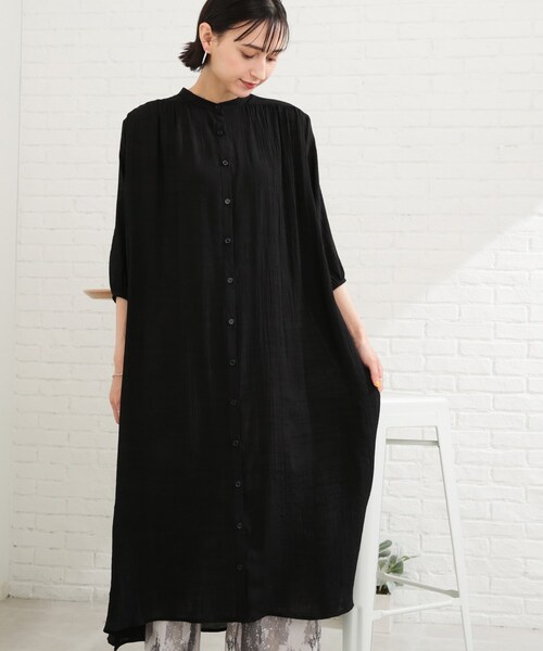 SHOO・LA・RUE（シューラルー）の「◆スラブ前開きビッグワンピース（ワンピース・レディース・カーキ/ライトブルー/ブラック/オレンジ/ナチュラル/パープル系4・00）」の14枚目の写真