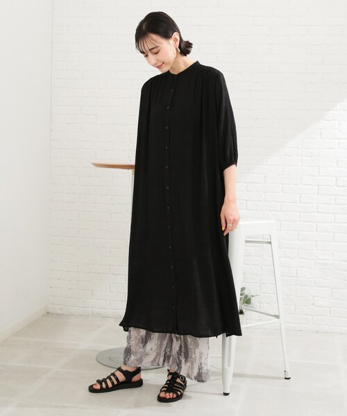 SHOO・LA・RUE（シューラルー）の「◆スラブ前開きビッグワンピース（ワンピース・レディース・カーキ/ライトブルー/ブラック/オレンジ/ナチュラル/パープル系4・00）」の17枚目の写真