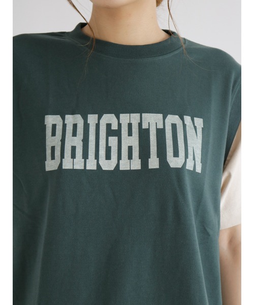 Samansa Mos2（サマンサ モスモス）の「レイヤード風Tシャツ（Tシャツ/カットソー・レディース・ベージュ/ネイビー/グリーン・ﾌﾘ-）」の20枚目の写真