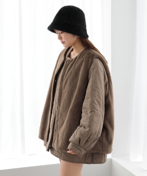 Heather(ヘザー)の「シャギーHAT 356614(ハット・レディース・ブラック/オフホワイト・ONE SIZE)」の9枚目の写真