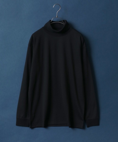 ANPAS（アンパス）の「Ponte Fabric Turtleneck Shirt/エコポンチ タートルネックシャツ ハイネックシャツ モックネックシャツ（Tシャツ/カットソー・メンズ・ホワイト/ライトグレー/ブラック/スミクロ/グレイッシュベージュ・M/L）」の3枚目の写真