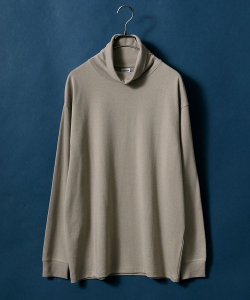 ANPAS（アンパス）の「Ponte Fabric Turtleneck Shirt/エコポンチ タートルネックシャツ ハイネックシャツ モックネックシャツ（Tシャツ/カットソー・メンズ・ホワイト/ライトグレー/ブラック/スミクロ/グレイッシュベージュ・M/L）」の5枚目の写真