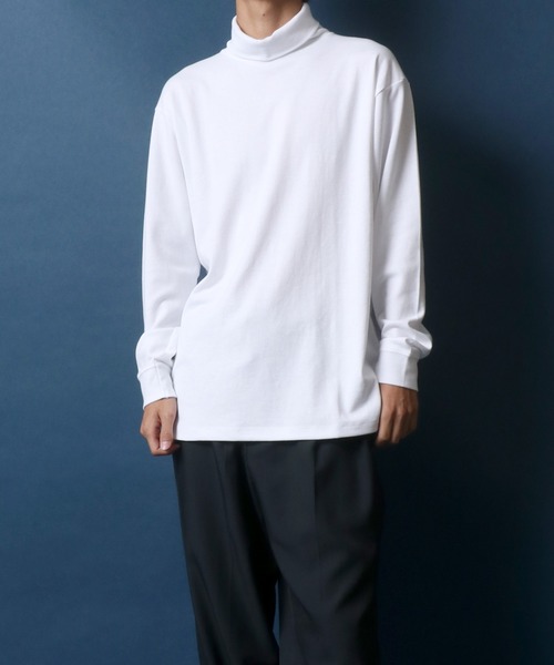 ANPAS（アンパス）の「Ponte Fabric Turtleneck Shirt/エコポンチ タートルネックシャツ ハイネックシャツ モックネックシャツ（Tシャツ/カットソー・メンズ・ホワイト/ライトグレー/ブラック/スミクロ/グレイッシュベージュ・M/L）」の15枚目の写真