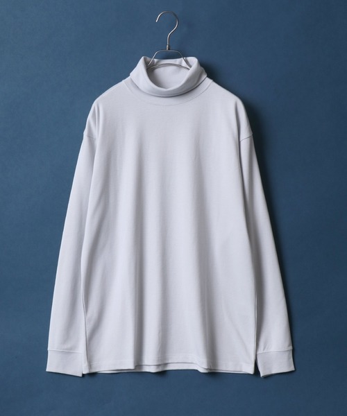 ANPAS（アンパス）の「Ponte Fabric Turtleneck Shirt/エコポンチ タートルネックシャツ ハイネックシャツ モックネックシャツ（Tシャツ/カットソー・メンズ・ホワイト/ライトグレー/ブラック/スミクロ/グレイッシュベージュ・M/L）」の17枚目の写真