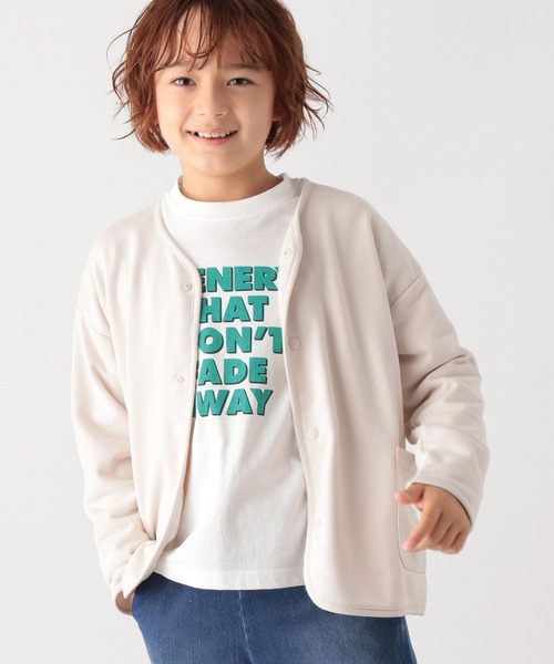 GLOBAL WORK(グローバルワーク)の「スナップボタンカットカーデ/295077(カーディガン/ボレロ・キッズ・ブラック/オフホワイト・110cm/140cm/150cm/100cm/120cm/130cm/160cm)」の1枚目の写真