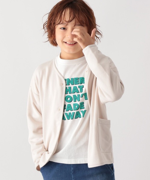 GLOBAL WORK(グローバルワーク)の「スナップボタンカットカーデ/295077(カーディガン/ボレロ・キッズ・ブラック/オフホワイト・110cm/140cm/150cm/100cm/120cm/130cm/160cm)」の3枚目の写真