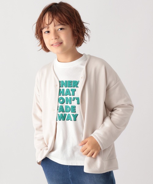 GLOBAL WORK(グローバルワーク)の「スナップボタンカットカーデ/295077(カーディガン/ボレロ・キッズ・ブラック/オフホワイト・110cm/140cm/150cm/100cm/120cm/130cm/160cm)」の4枚目の写真