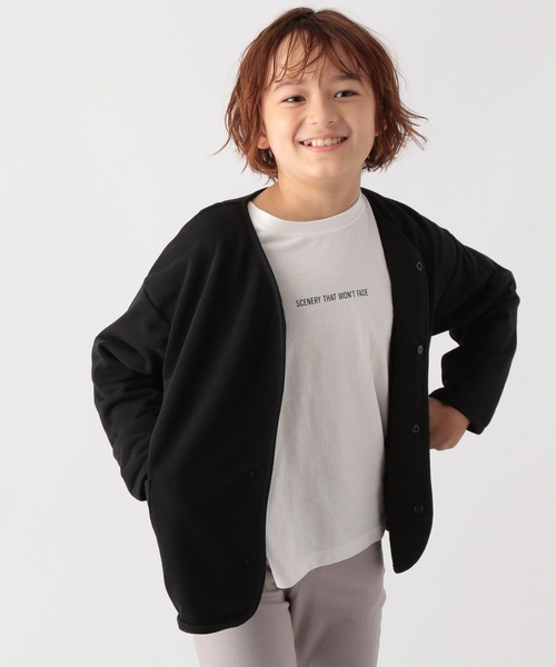 GLOBAL WORK(グローバルワーク)の「スナップボタンカットカーデ/295077(カーディガン/ボレロ・キッズ・ブラック/オフホワイト・110cm/140cm/150cm/100cm/120cm/130cm/160cm)」の5枚目の写真