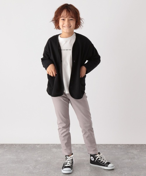 GLOBAL WORK(グローバルワーク)の「スナップボタンカットカーデ/295077(カーディガン/ボレロ・キッズ・ブラック/オフホワイト・110cm/140cm/150cm/100cm/120cm/130cm/160cm)」の7枚目の写真