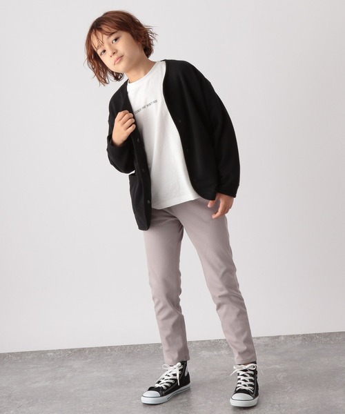 GLOBAL WORK(グローバルワーク)の「スナップボタンカットカーデ/295077(カーディガン/ボレロ・キッズ・ブラック/オフホワイト・110cm/140cm/150cm/100cm/120cm/130cm/160cm)」の8枚目の写真