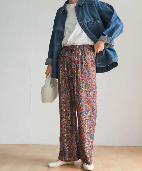 URBAN RESEARCH DOORS（アーバンリサーチドアーズ）の「ペイズリープリントパンツ（その他パンツ・レディース・ネイビー/ブラウン・MEDIUM）」の12枚目の写真