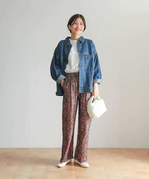 URBAN RESEARCH DOORS（アーバンリサーチドアーズ）の「ペイズリープリントパンツ（その他パンツ・レディース・ネイビー/ブラウン・MEDIUM）」の13枚目の写真