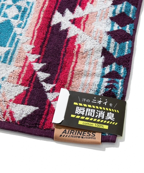 go slow caravan（ゴースローキャラバン）の「AIRINESS/エアリネス　スクロール フェイスタオル 34x80（タオル・レディース・グリーン/レッド・FREE）」の4枚目の写真