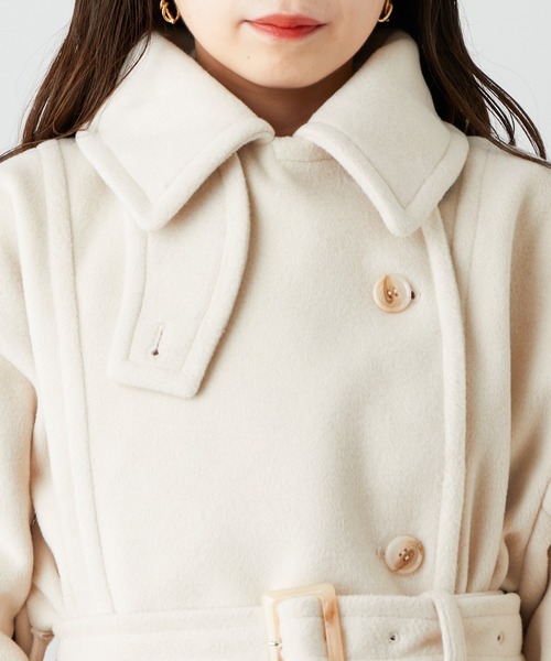 Chico(チコ)の「【新色追加】ミディアム丈トレンチ風コート(トレンチコート・レディース・ブラック/アイボリー/グレー/ライトベージュ・FREE)」の15枚目の写真