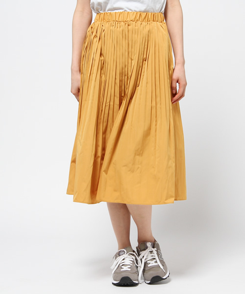 CIAOPANIC(チャオパニック)の「【Ciaopanic】 タフタ消しプリーツミモレ丈SK(スカート・レディース・ネイビー/イエロー・FREE)」の2枚目の写真