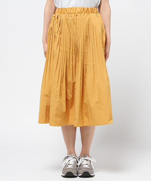 CIAOPANIC(チャオパニック)の「【Ciaopanic】 タフタ消しプリーツミモレ丈SK(スカート・レディース・ネイビー/イエロー・FREE)」の3枚目の写真