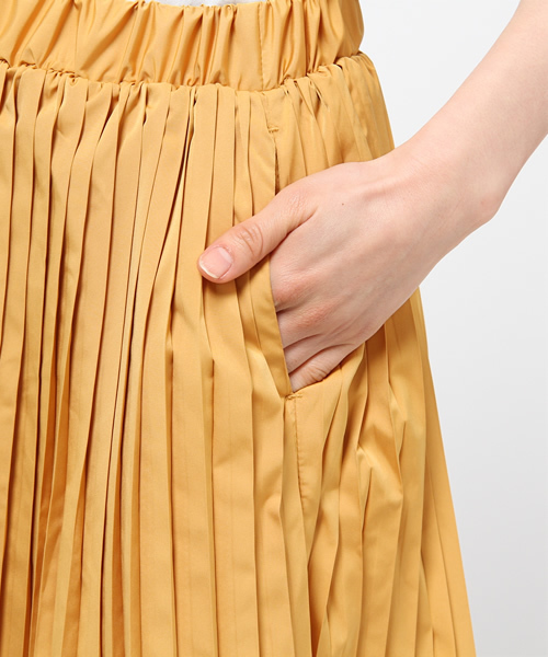 CIAOPANIC(チャオパニック)の「【Ciaopanic】 タフタ消しプリーツミモレ丈SK(スカート・レディース・ネイビー/イエロー・FREE)」の7枚目の写真