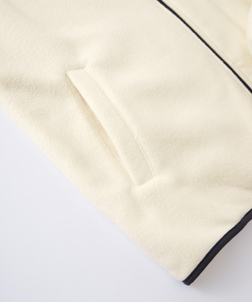 retock's】ロゴ刺繍 スタンドボアフリースジップベスト MONO
