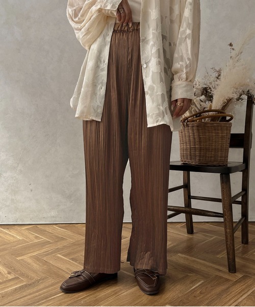 apres jour clair（アプレジュールクレア）の「【apres jour clair】プリーツパンツ【ZOZOTOWN限定アイテム】（その他パンツ・レディース・ダークブラウン/ライトベージュ/ライトブラウン・X-LARGE/フリー）」の6枚目の写真