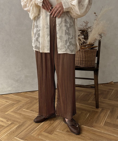 apres jour clair（アプレジュールクレア）の「【apres jour clair】プリーツパンツ【ZOZOTOWN限定アイテム】（その他パンツ・レディース・ダークブラウン/ライトベージュ/ライトブラウン・X-LARGE/フリー）」の11枚目の写真