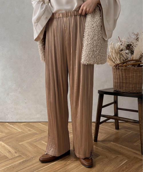 apres jour clair（アプレジュールクレア）の「【apres jour clair】プリーツパンツ【ZOZOTOWN限定アイテム】（その他パンツ・レディース・ダークブラウン/ライトベージュ/ライトブラウン・X-LARGE/フリー）」の9枚目の写真