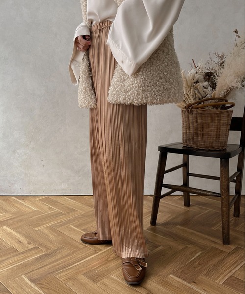 apres jour clair（アプレジュールクレア）の「【apres jour clair】プリーツパンツ【ZOZOTOWN限定アイテム】（その他パンツ・レディース・ダークブラウン/ライトベージュ/ライトブラウン・X-LARGE/フリー）」の10枚目の写真
