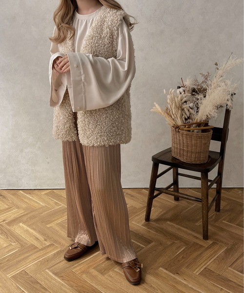 apres jour clair（アプレジュールクレア）の「【apres jour clair】プリーツパンツ【ZOZOTOWN限定アイテム】（その他パンツ・レディース・ダークブラウン/ライトベージュ/ライトブラウン・X-LARGE/フリー）」の13枚目の写真