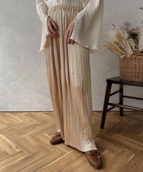 apres jour clair（アプレジュールクレア）の「【apres jour clair】プリーツパンツ【ZOZOTOWN限定アイテム】（その他パンツ・レディース・ダークブラウン/ライトベージュ/ライトブラウン・X-LARGE/フリー）」の5枚目の写真