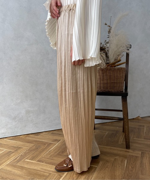 apres jour clair（アプレジュールクレア）の「【apres jour clair】プリーツパンツ【ZOZOTOWN限定アイテム】（その他パンツ・レディース・ダークブラウン/ライトベージュ/ライトブラウン・X-LARGE/フリー）」の12枚目の写真