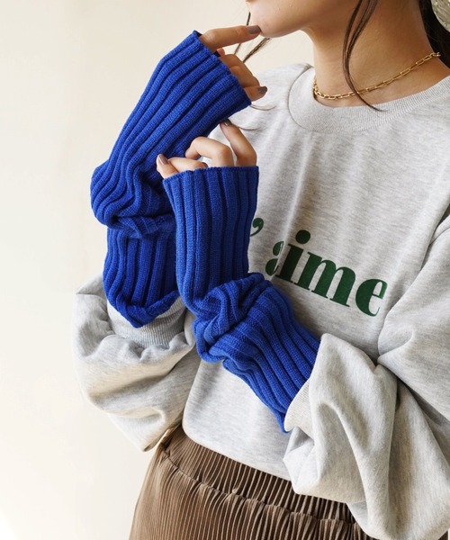 IAMUSE（アイアミューズ）の「アームウォーマー R0358【IAMUSE】（アームカバー・レディース・グリーン系1/グリーン/アイボリー/ピンク系1/ブルー系1/イエロー系1/ベージュ/ブラック/グレイッシュベージュ/パープル系1/レッド系1/ブルー/オレンジ系1・FREE）」の22枚目の写真