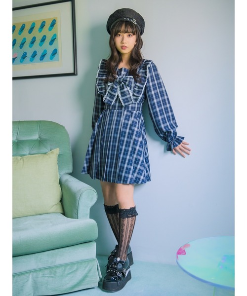 Ank Rouge（アンクルージュ）の「ドーリーリボンプリーツOP（ワンピース・レディース・ネイビー/ベージュ/ブラック・SMALL）」の17枚目の写真