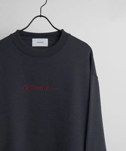Confirm（コンファーム）の「ルーズシルエット フロント刺繍 / ワンポイント刺繍ロゴ プルオーバースウェット【Confirm】（スウェット・メンズ・グリーン系その他2/グレー系その他4/ブラック系その他3/パープル系その他4/ブラック系その他/パープル/ブラック系その他4/杢グレー/ブラック系その他2/グレー系その他/グレー系その他2/ブルー系その他3/チャコールグレー/グリーン系その他/ホワイト系その他3・L/M）」の7枚目の写真