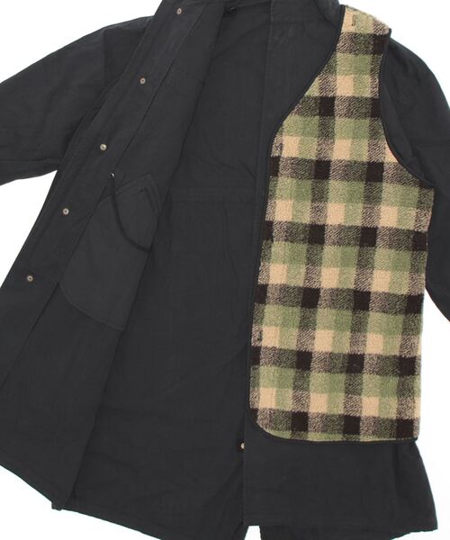 CUBE SUGAR（キューブシュガー）の「CUBE SUGAR/キューブシュガー　綿ナイロン4wayチェックボアライナー付モッズコート（モッズコート・レディース・キャメル/ブラック・FREE）」の18枚目の写真