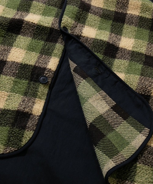 CUBE SUGAR（キューブシュガー）の「CUBE SUGAR/キューブシュガー　綿ナイロン4wayチェックボアライナー付モッズコート（モッズコート・レディース・キャメル/ブラック・FREE）」の5枚目の写真