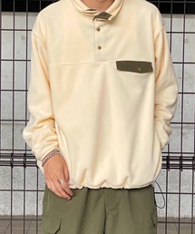 ビックシルエットスナッププルオーバーフリース
