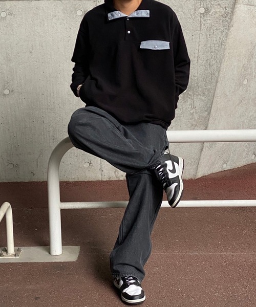 kutir（クティール）の「ビックシルエットスナッププルオーバーフリース（スウェット・メンズ・オフホワイト/ブラック/チャコールグレー・MEDIUM/LARGE）」の12枚目の写真