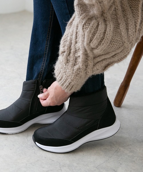 welleg（ウェレッグ）の「防寒 撥水加工ファスナー付 スノーブーツ（ブーツ・レディース・アイボリー/ブラック/ブラック系その他・36/37/38/39/40/41）」の18枚目の写真