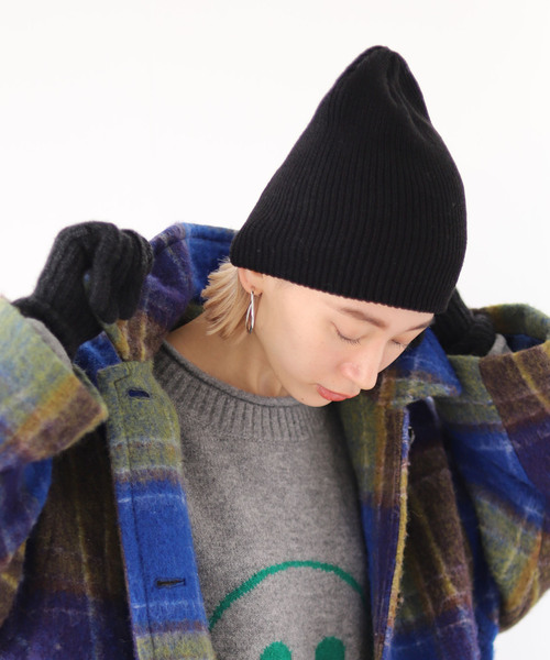 SLOBE citron.（スローブシトロン）の「SLOBE citron.アゼニットCAP（ニットキャップ/ビーニー・レディース・ブルー/ブラック/ホワイト・FREE）」の2枚目の写真