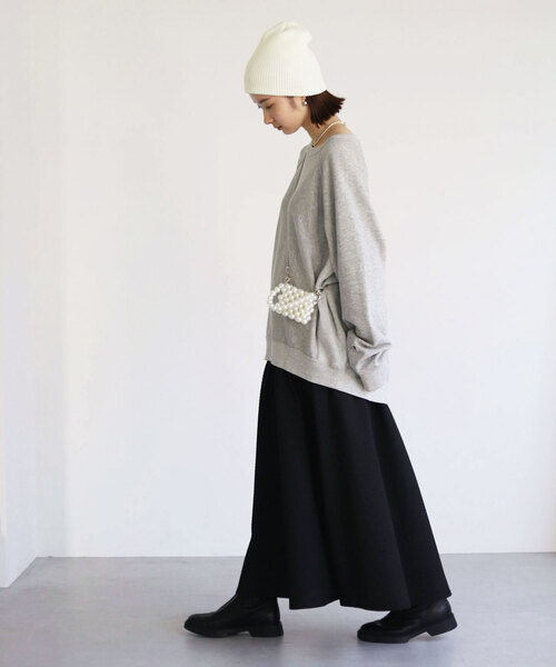 SLOBE citron.（スローブシトロン）の「SLOBE citron.アゼニットCAP（ニットキャップ/ビーニー・レディース・ブルー/ブラック/ホワイト・FREE）」の7枚目の写真